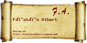 Füstös Albert névjegykártya